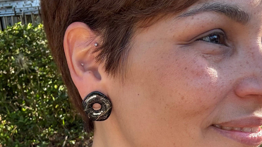 Black and Gold Warped Donuts (Statements)