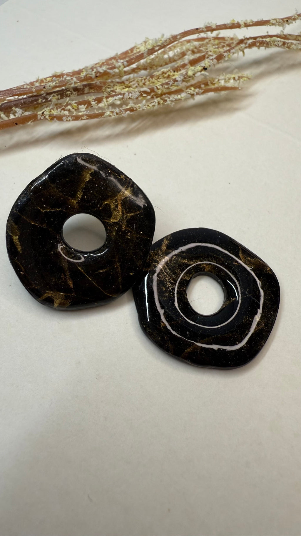 Black and Gold Warped Donuts (Statements)