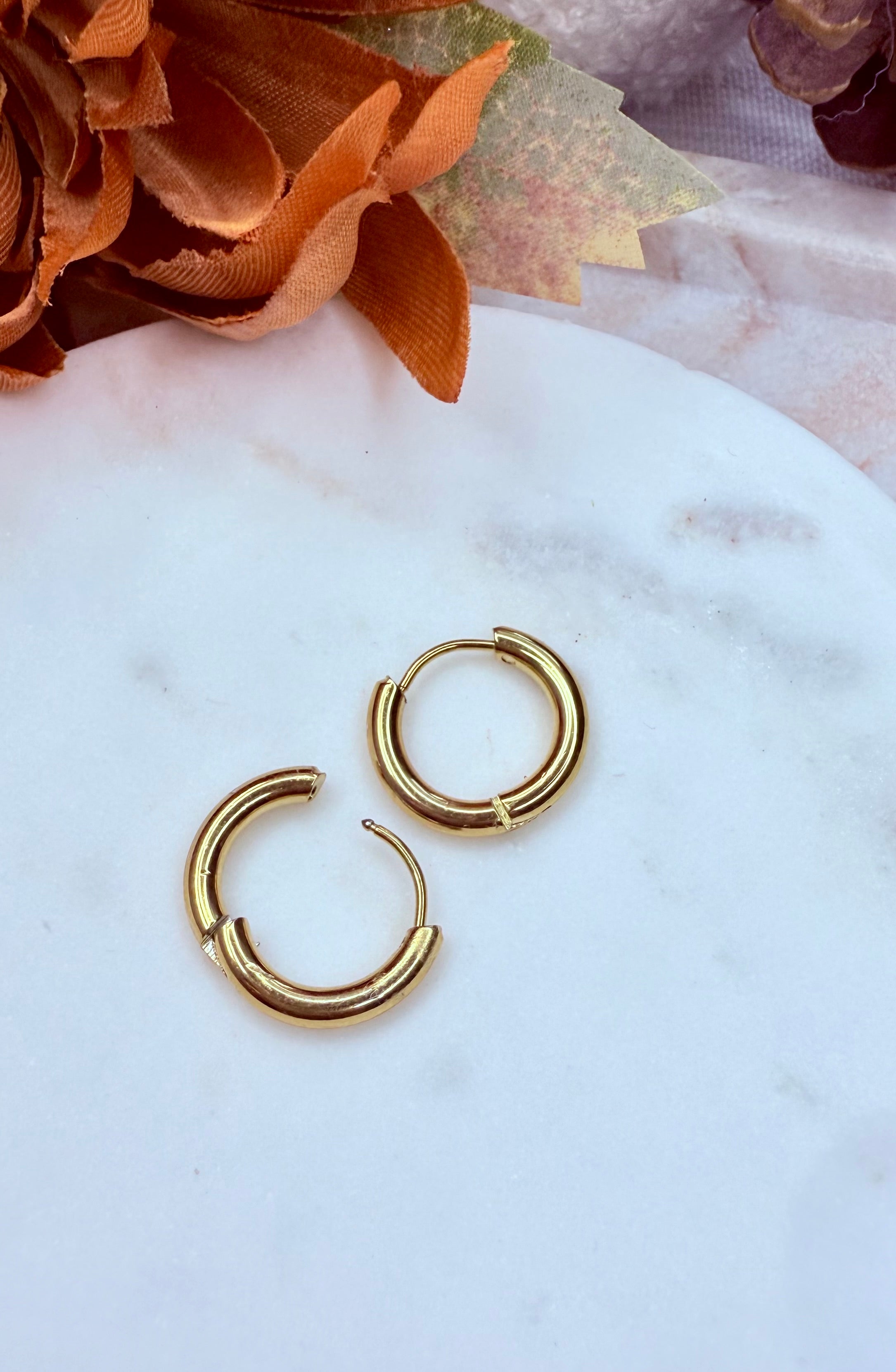 Blush and Teal Oval Hoop Charms