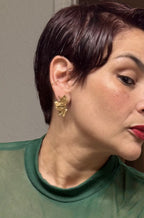 Gold Angel Wings Statement Earrings