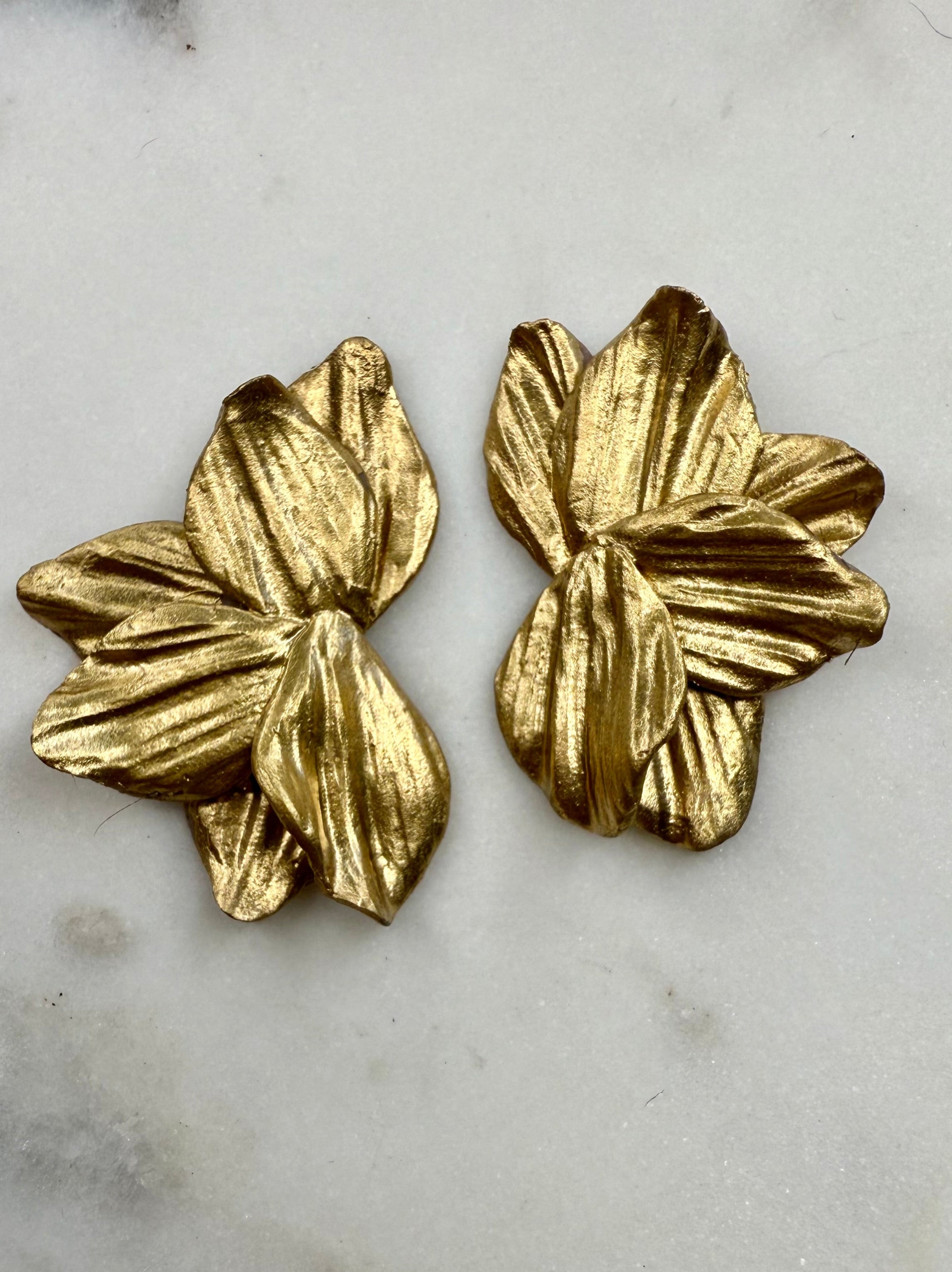Gold Angel Wings Statement Earrings