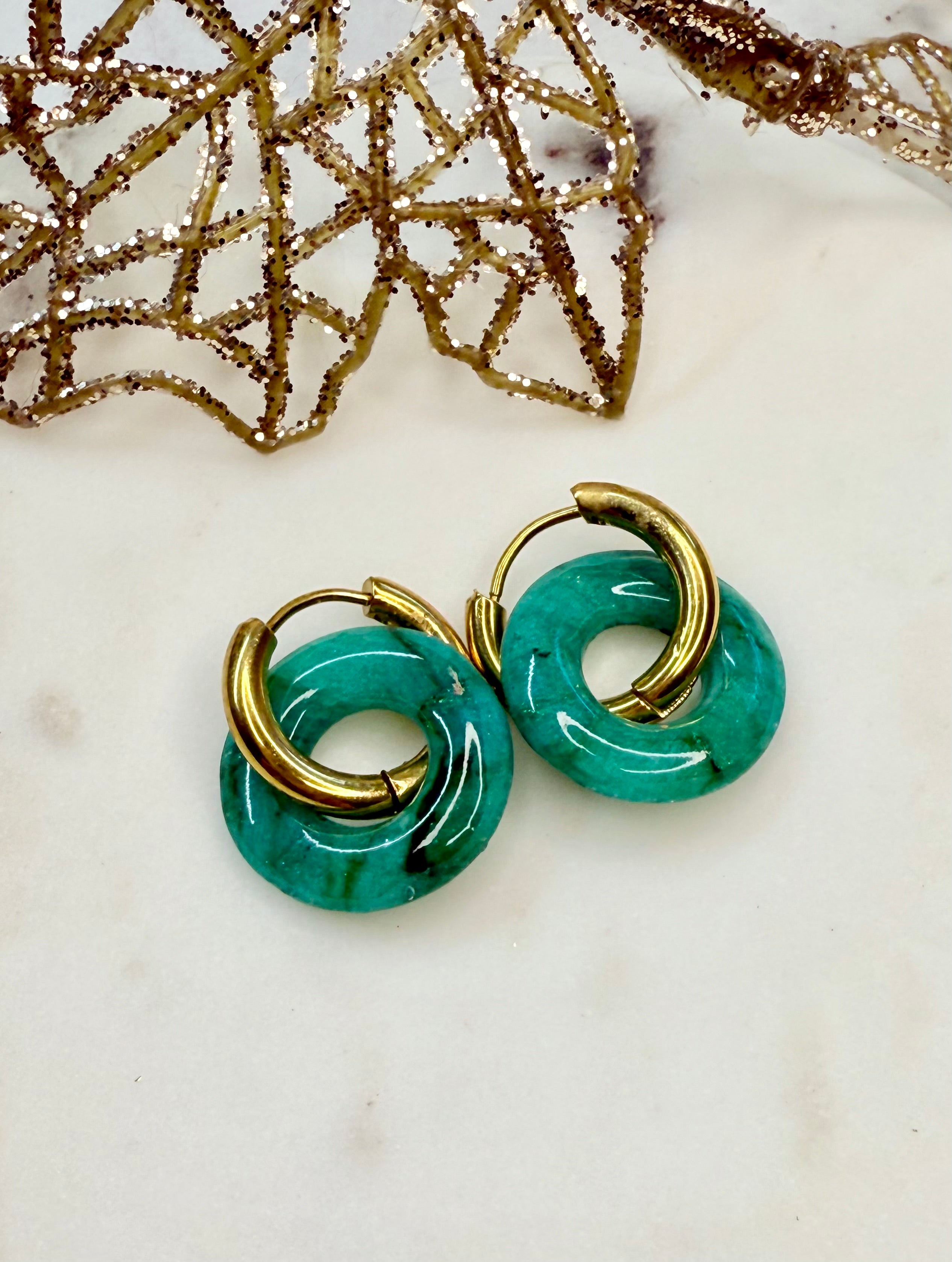 "Emerald" Halo Hoop Charms