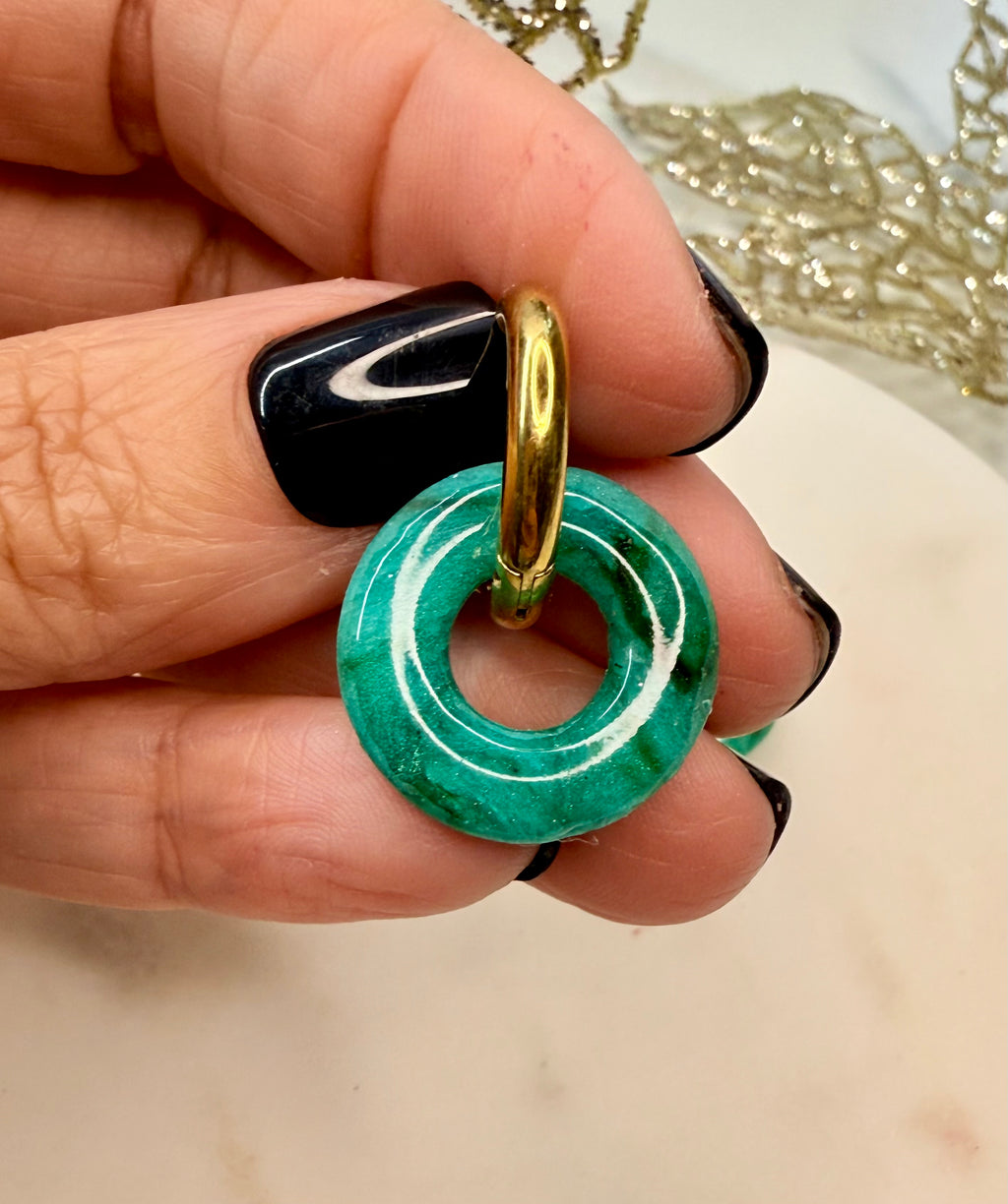 "Emerald" Halo Hoop Charms