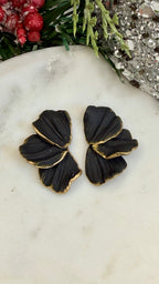 Black and Gold Angel Wings Statement Earrings