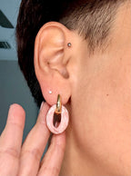 Oval Hoop with Charm 